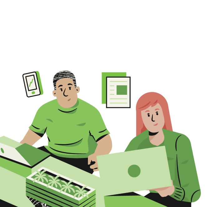 Coworkers at desks
